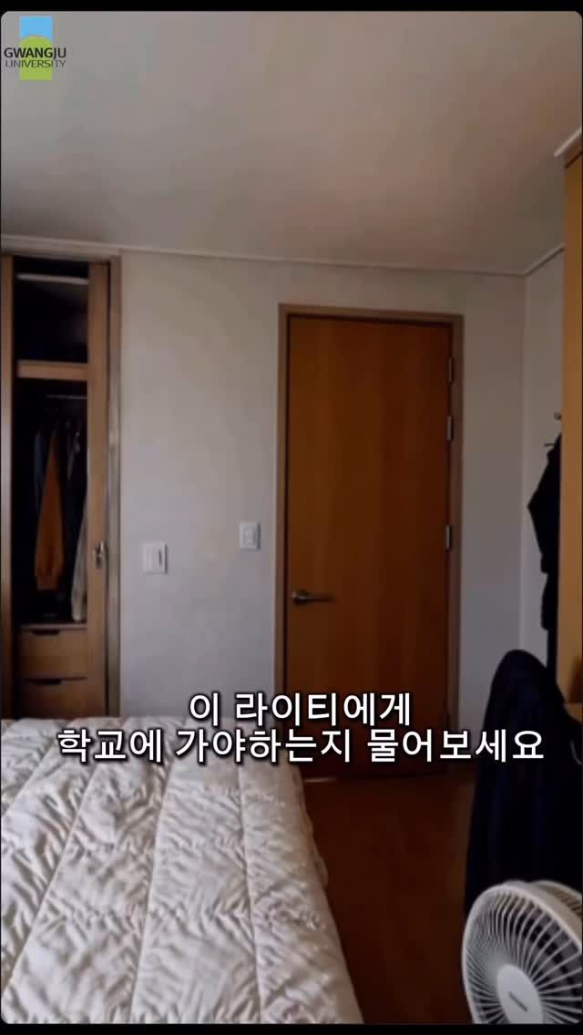 이 라이티에게 학교에 가야하는지 물어보세요👀#광주대학교 #종강 #d-7 #온라인홍보단